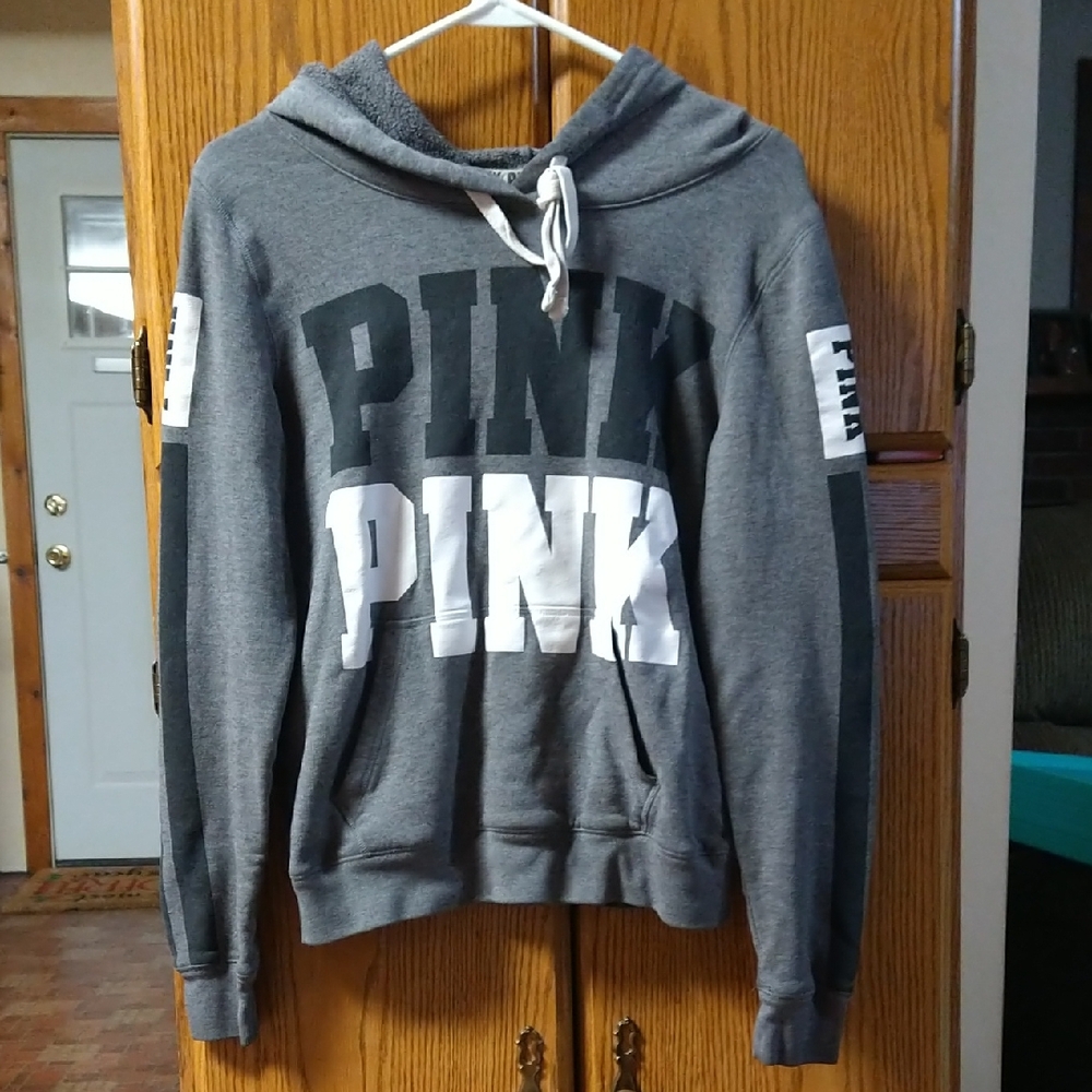Gray PINK Hoodie